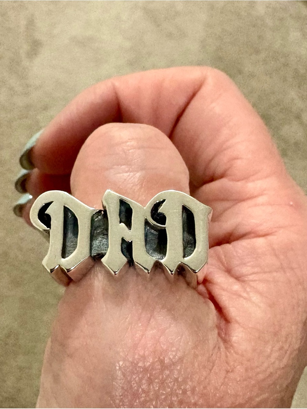 The Great Frog “DAD” Sterling Silver Ring - Picture 3 of 6
